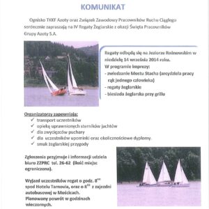 IV Regaty Żeglarskie z okazji Święta Pracowników Grupy Azoty S.A.