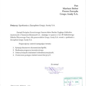 Komunikat Zarządu ZZPRC