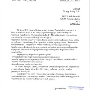 Kontrakty Menedżerskie w Grupie Azoty S.A.