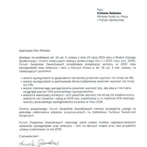 Stanowisko Forum Związków Zawodowych dotyczące budżetu państwa na 2019 rok