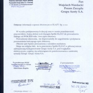SPÓR ZBIOROWY W ELZAT SP. Z O.O.
