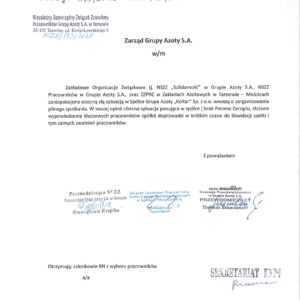 TRUDNA SYTUACJA W SPÓŁCE GRUPA AZOTY KOLTAR