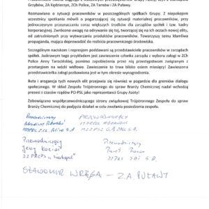 KOMUNIKAT W SPRAWIE SYTUACJI W GRUPIE AZOTY KOMUNIKAT W SPRAWIE SYTUACJI W GRUPIE AZOTY