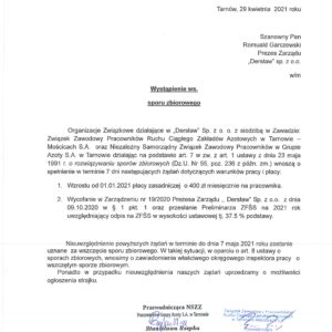 SPÓR ZBIOROWY W SPÓŁCE OCHRANIAJĄCEJ GRUPĘ AZOTY S.A.