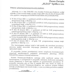 STRAJK W SPÓŁCE ELZAT STRAJK W SPÓŁCE ELZAT