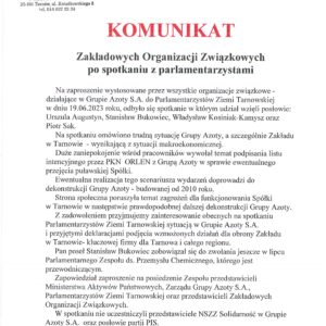 PO SPOTKANIU Z PARLAMENTARZYSTAMI ZIEMII TARNOWSKIEJ