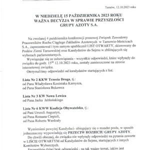 LOS TARNOWSKICH AZOTÓW W NASZYCH RĘKACH