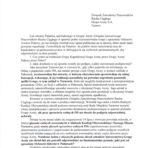 ODPOWIEDŹ NA LIST OTWARTY PANA PRZEDYDENTA ROMANA CIEPIELI