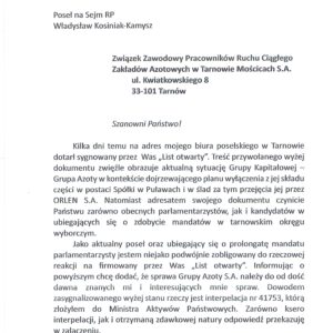 ODPOWIEDŹ NA LIST OTWARTY PANA WŁADYSŁAWA KOSINIAKA-KAMYSZA