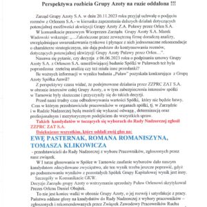 I TURA GŁOSOWANIA W WYBORACH KANDYDATÓW DO RADY NADZORCZEJ ZAKOŃCZONA