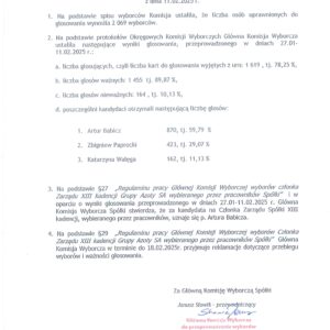GŁOSOWANIE ZAKOŃCZONE – KOMUNIKAT NR 4 GŁÓWNEJ KOMISJI WYBORCZEJ